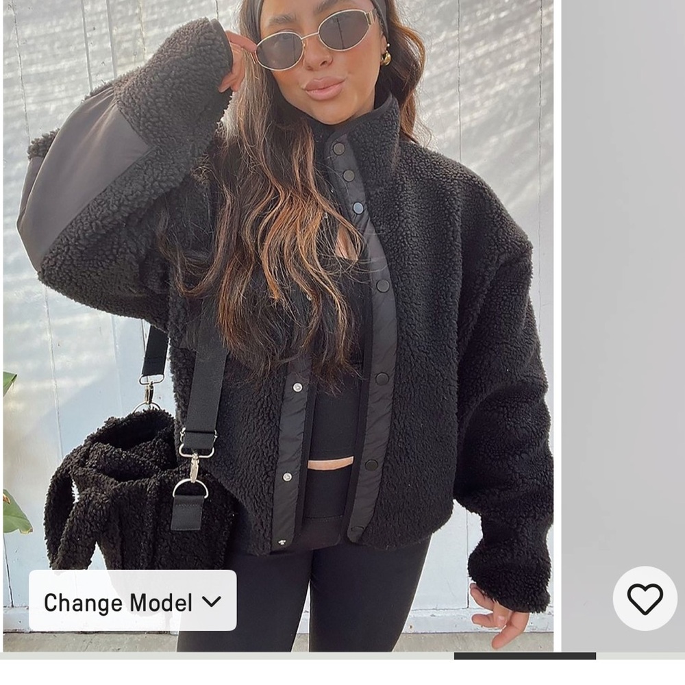 Fabletics Midnight Black Teddy Jacket